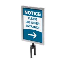 Chrome Barrier Flexi Belt Post Sign Holder A4
