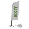 Beach Flag Alu Wind Complete Set Exit Grey English ECO print material - 2