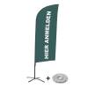 Beach Flag Alu Wind Complete Set Sign In Here Blue French - 3
