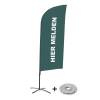 Beach Flag Alu Wind Complete Set Sign In Here Blue French - 4
