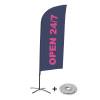 Beach Flag Alu Wind Complete Set Open 24/7 French - 2