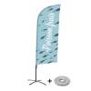 Beach Flag Alu Wind Complete Set Fresh Fish German - ECO - 2