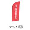 Beach Flag Alu Wind Complete Set Sign In Here Blue French - 10