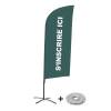 Beach Flag Alu Wind Complete Set Sign In Here Blue French - 12