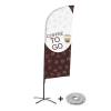 Beach Flag Alu Wind Complete Set Coffee To Go English - ECO - 3