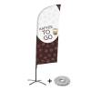 Beach Flag Alu Wind Complete Set Coffee To Go English - ECO - 4