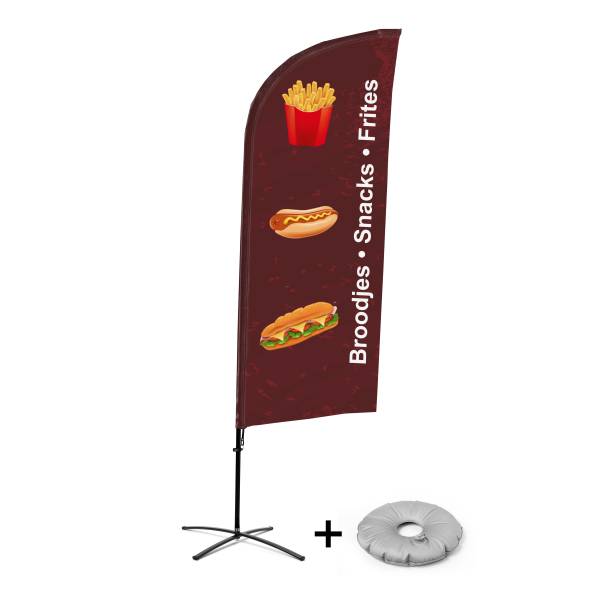 Beach Flag Alu Wind Complete Set Snacks Dutch Cross Base