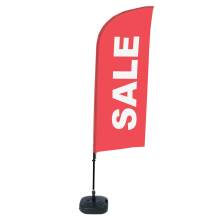 Beach Flag Alu Wind Complete Set Sale Red English - ECO