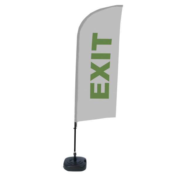 Beach Flag Alu Wind Complete Set Exit Grey English Water Tank