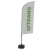 Beach Flag Alu Wind Complete Set Exit Grey English - ECO - 10
