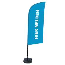 Beach Flag Alu Wind Complete Set Sign In Here Blue Dutch - ECO