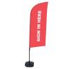 Beach Flag Alu Wind Complete Set Sign In Here Blue French - 25