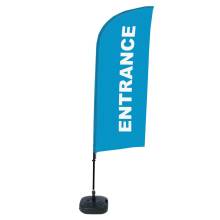 Beach Flag Alu Wind Complete Set Entrance Blue English - ECO