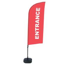 Beach Flag Alu Wind Complete Set Entrance Red English - ECO