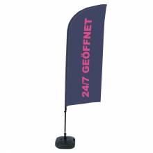 Beach Flag Alu Wind Complete Set Open 24/7 German ECO print material