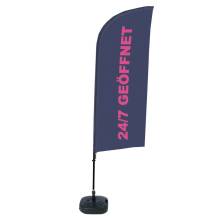 Beach Flag Alu Wind Complete Set Open 24/7 German - ECO