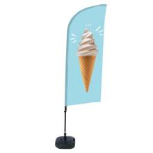 Beach Flag Alu Wind Complete Set Ice Cream - ECO