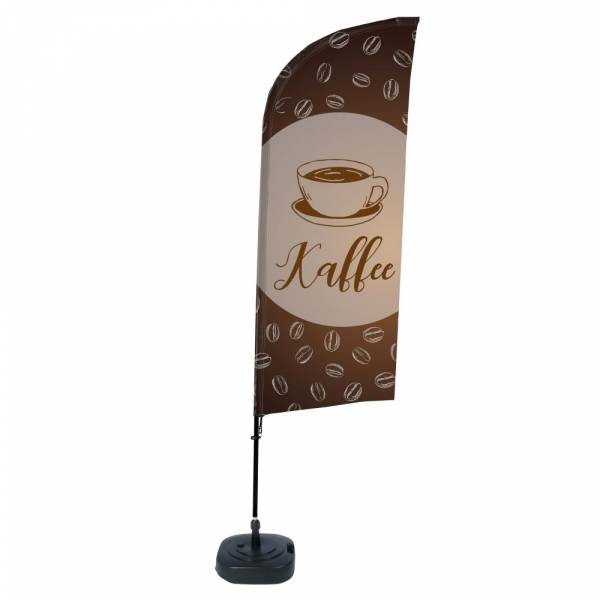 Beach Flag Alu Wind Complete Set Coffee German ECO print material