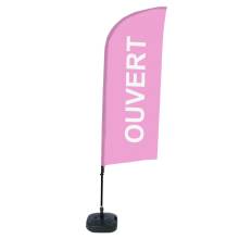 Beach Flag Alu Wind Complete Set Open Pink French - ECO