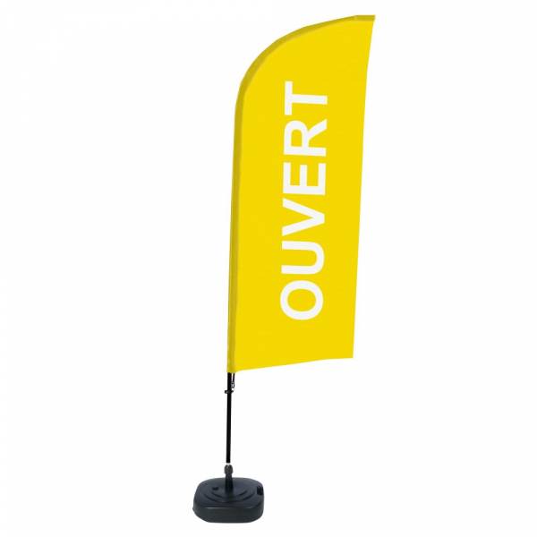 Beach Flag Alu Wind Complete Set Open Yellow French ECO print material