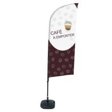 Beach Flag Alu Wind Complete Set Coffee To Go French - ECO