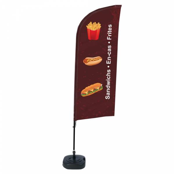 Beach Flag Alu Wind Complete Set Snacks French