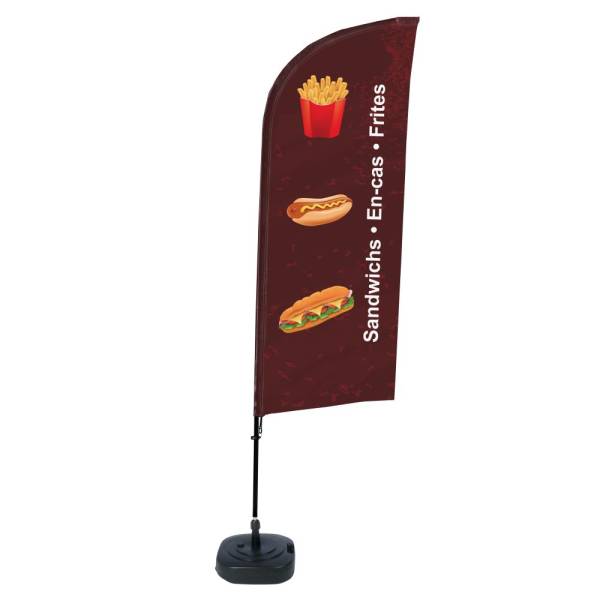 Beach Flag Alu Wind Complete Set Snacks French