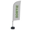 Beach Flag Alu Wind Complete Set Exit Grey English - ECO - 11