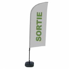 Beach Flag Alu Wind Complete Set Exit Grey French