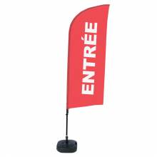 Beach Flag Alu Wind Complete Set Entrance Red French