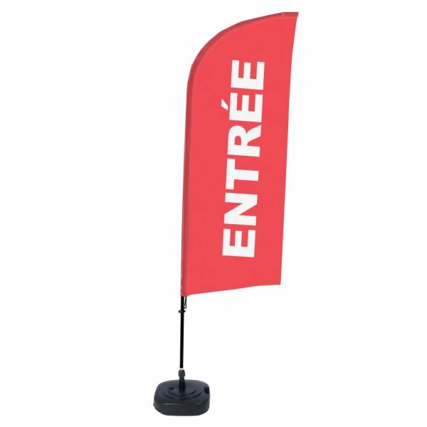 Beach Flag Alu Wind Complete Set Entrance Red French