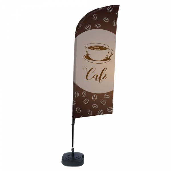 Beach Flag Alu Wind Complete Set Coffee French