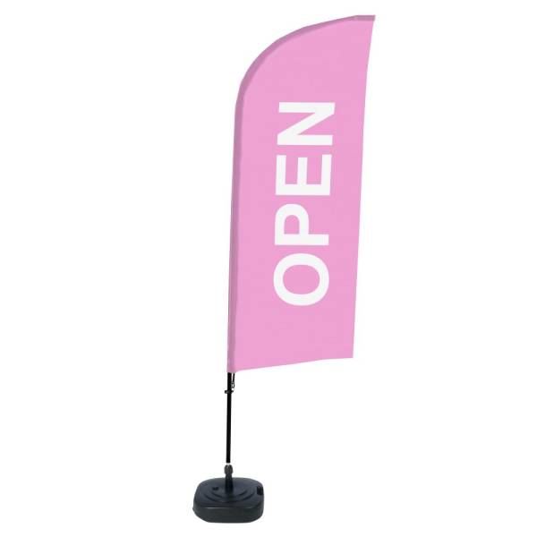 Beach Flag Alu Wind Complete Set Open Pink English Water Tank