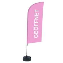 Beach Flag Alu Wind Complete Set Open Pink German - ECO