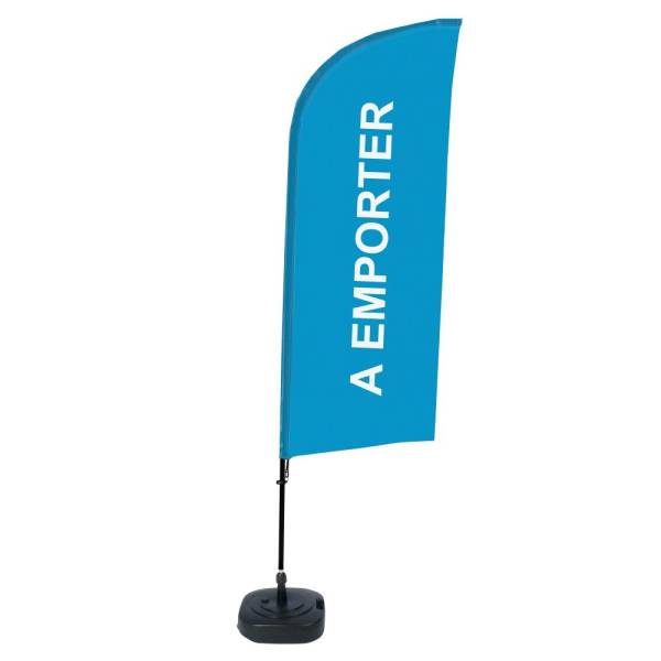 Beach Flag Alu Wind Complete Set Take Away Blue French Water Tank