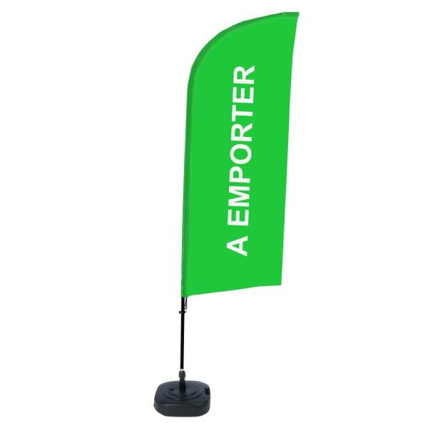 Beach Flag Alu Wind Complete Set Take Away Green French