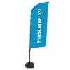 Beach Flag Alu Wind Complete Set Sign In Here Blue French - 31