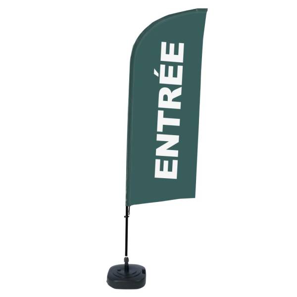 Beach Flag Alu Wind Complete Set Entrance Grey French
