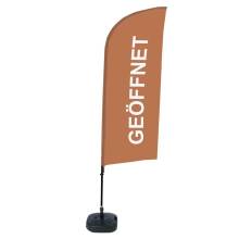 Beach Flag Alu Wind Complete Set Open Brown German - ECO