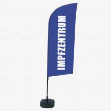 Beach Flag Alu Wind Complete Set Test Location Blue German ECO print material