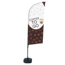 Beach Flag Alu Wind Complete Set Coffee To Go English - ECO