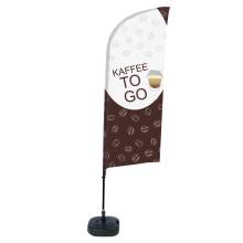 Beach Flag Alu Wind Complete Set Coffee To Go German - ECO