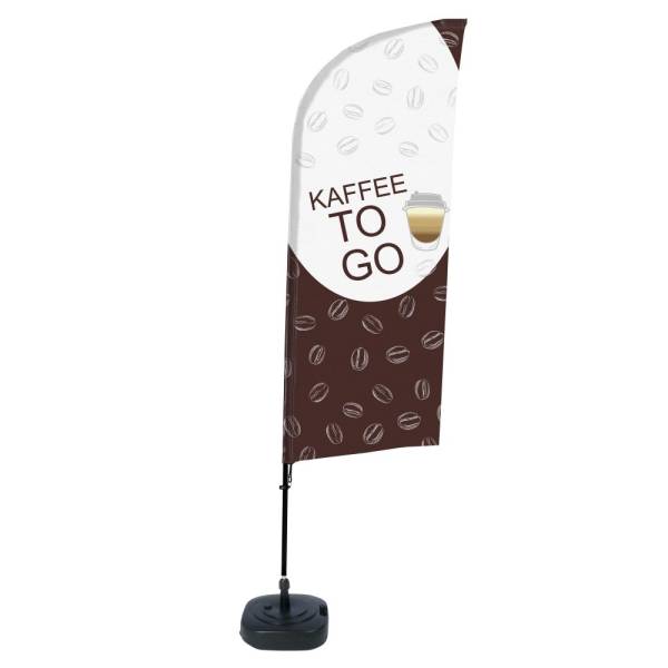 Beach Flag Alu Wind Complete Set Coffee To Go German - ECO