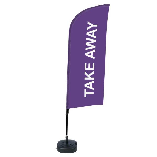 Beach Flag Alu Wind Complete Set Take Away Purple Water Tank