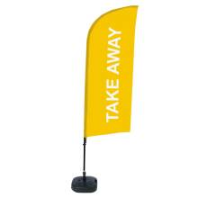 Beach Flag Alu Wind Complete Set Take Away Yellow - ECO