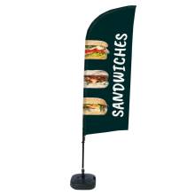 Beach Flag Alu Wind Complete Set Sandwiches English - ECO