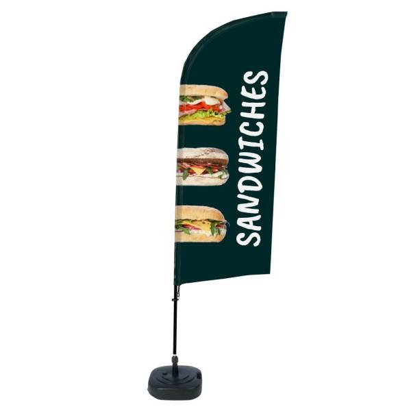 Beach Flag Alu Wind Complete Set Sandwiches English - ECO