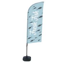 Beach Flag Alu Wind Complete Set Fresh Fish English - ECO