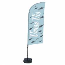 Beach Flag Alu Wind Complete Set Fresh Fish Dutch ECO print material