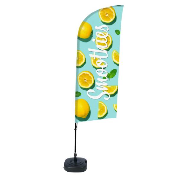 Beach Flag Alu Wind Complete Set Smoothies Lemon - ECO